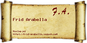 Frid Arabella névjegykártya